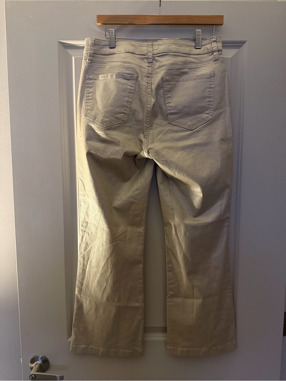 Kut from the Kloth Tan Metallic Straight-Leg Pants - Picture 3 of 4